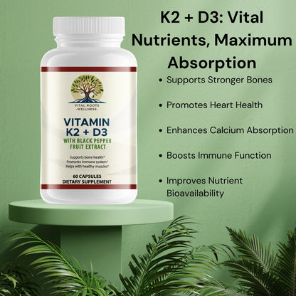 Vitamin K2 + D3 with Black Pepper