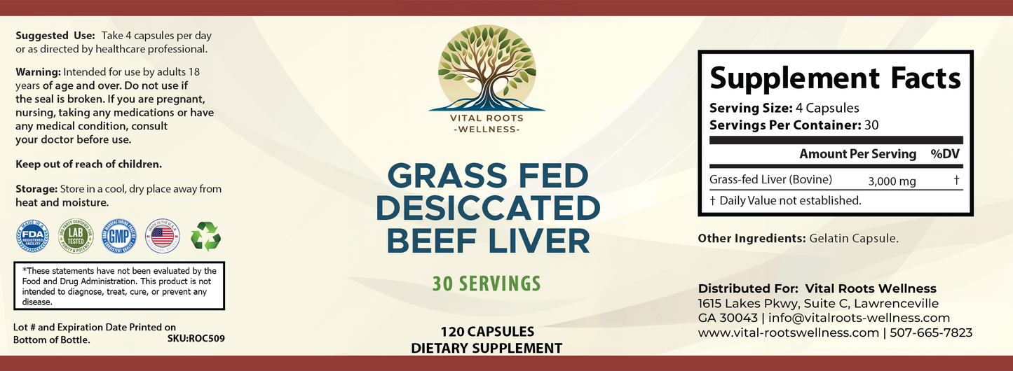 Grass Fed Desiccated Beef Liver