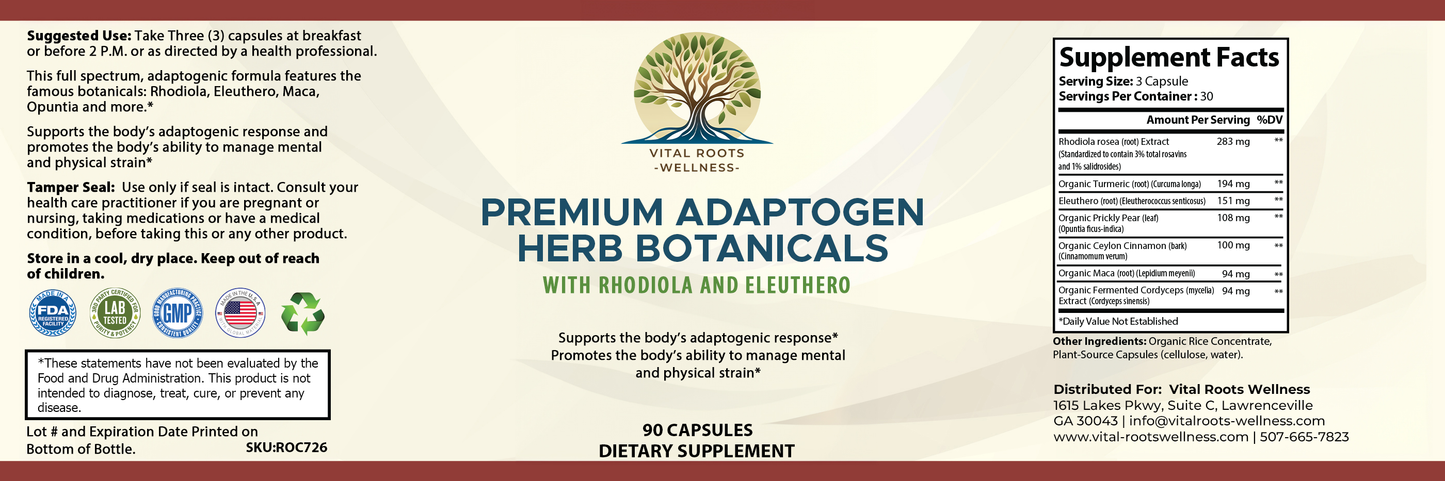 Premium Adaptogen Herb Botanicals