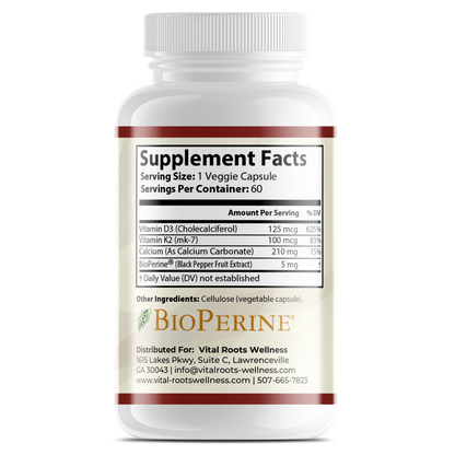 Vitamin K2 + D3 with Black Pepper
