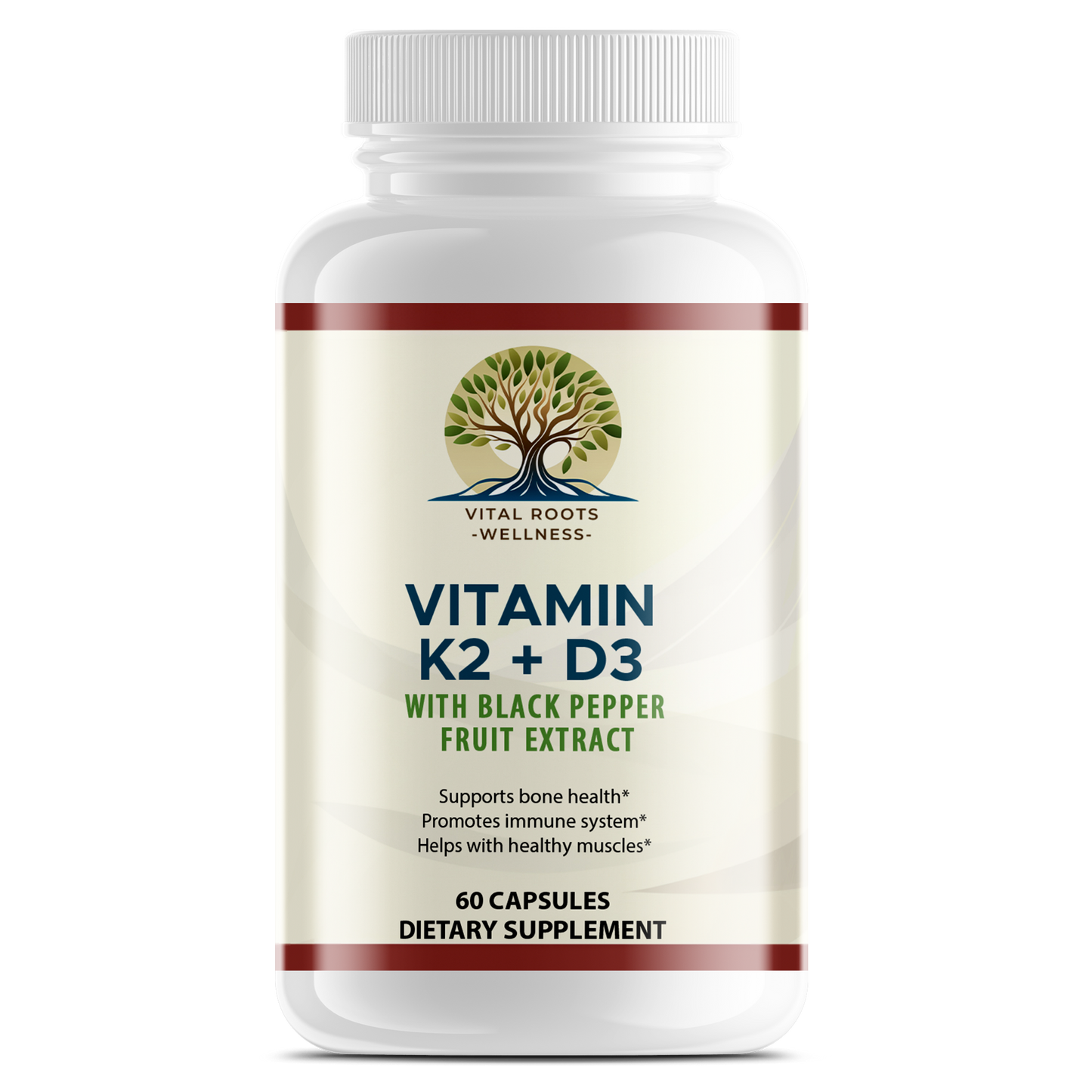 Vitamin K2 + D3 with Black Pepper